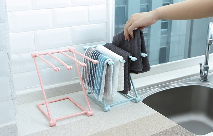 Foldable Dishcloth Drying Rack & Kitchen Organizer