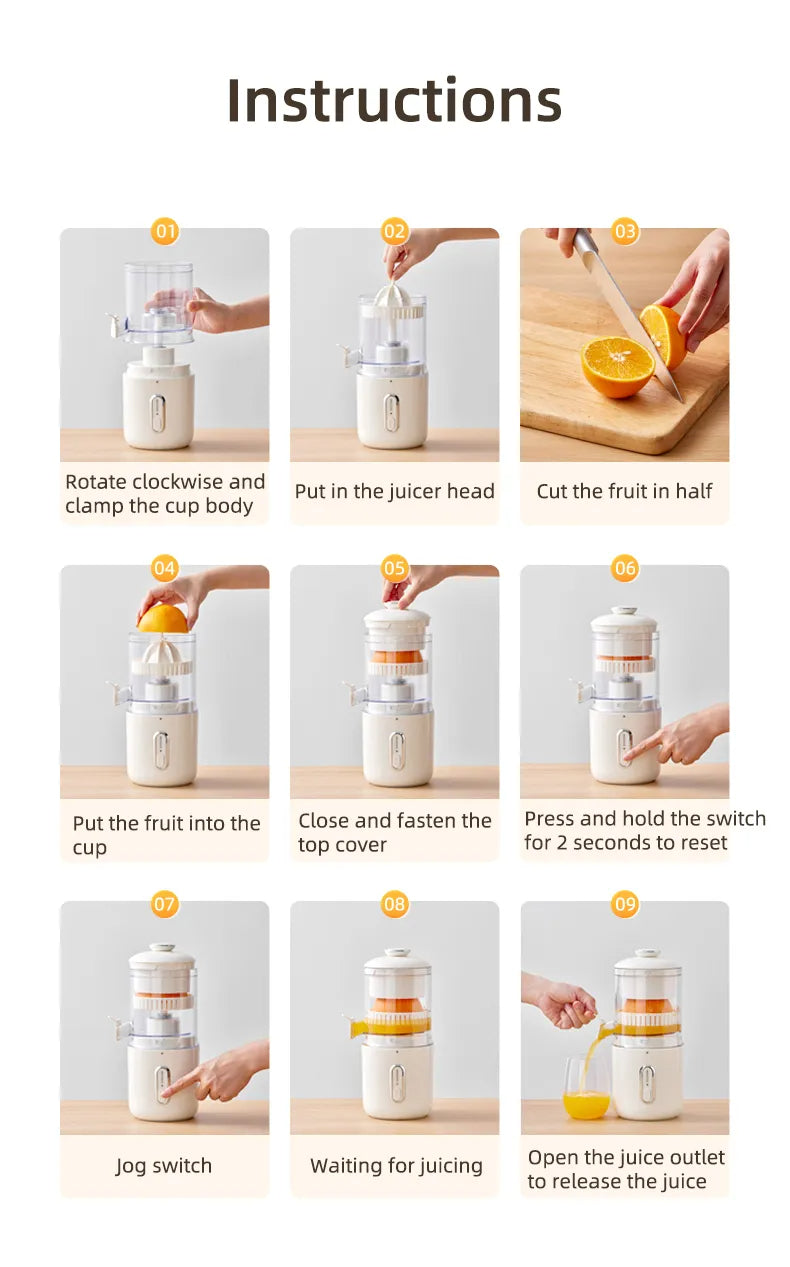 Portable Wireless Electric Citrus Juicer & Blender